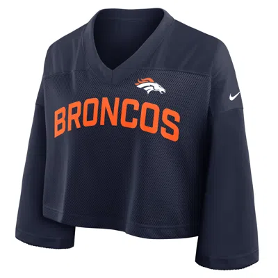 Nike Denver Broncos Wide Receiver Jersey Fashion  Women's Dri-fit Nfl Cropped Top In Blue