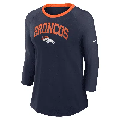Nike Denver Broncos  Women's Nfl 3/4-sleeve T-shirt In Blue
