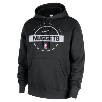Nike Denver Nuggets Club  Men's Nba Practice Pullover Hoodie In Black