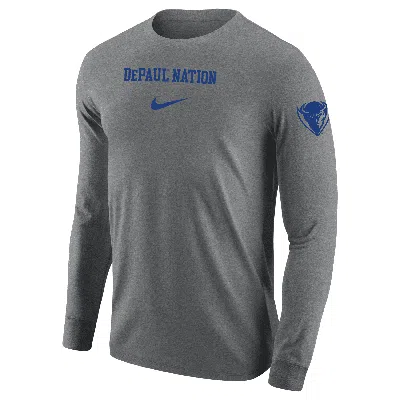Nike Depaul  Men's College Long-sleeve T-shirt In Gray