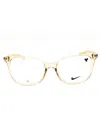 Nike Designer Rectangular Women's Eyeglasses In Gold