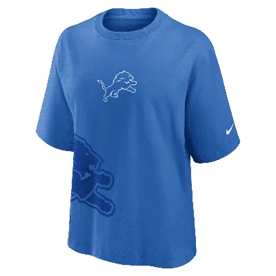 Nike Detroit Lions Boxy  Women's Nfl T-shirt In Blue