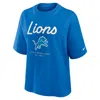 Nike Detroit Lions Essential Script Boxy  Women's Nfl T-shirt In Blue