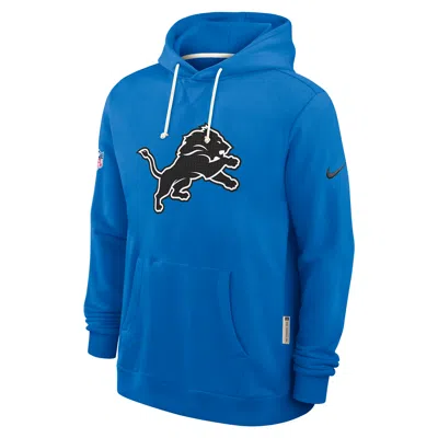 Nike Blue Detroit Lions Sideline Initial Home Performance Pullover Hoodie
