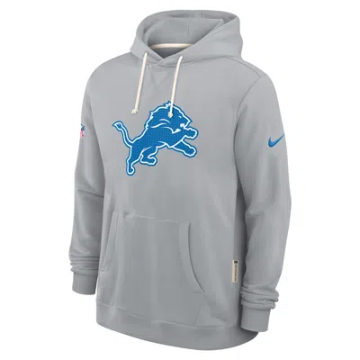 Nike Gray Detroit Lions Sideline Standard Issue Initial Home Dri-fit Hoodie