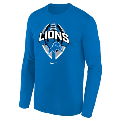 Nike Detroit Lions Legend Icon Big Kids'  Dri-fit Nfl Long-sleeve T-shirt In Blue