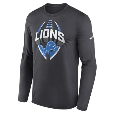 Nike Detroit Lions Legend Icon  Men's Dri-fit Nfl Long-sleeve T-shirt In Black