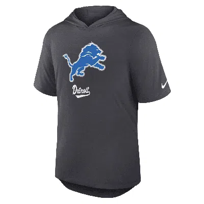 Nike Detroit Lions  Men's Dri-fit Nfl Hooded T-shirt In Gray