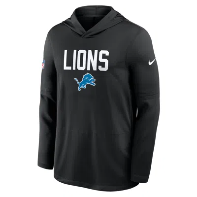 Nike Black Detroit Lions Alt Pack Pass Accuracy Performance Long Sleeve Hoodie T-shirt