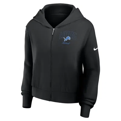 Nike Detroit Lions Primetime  Women's Nfl Full-zip Hoodie In Black