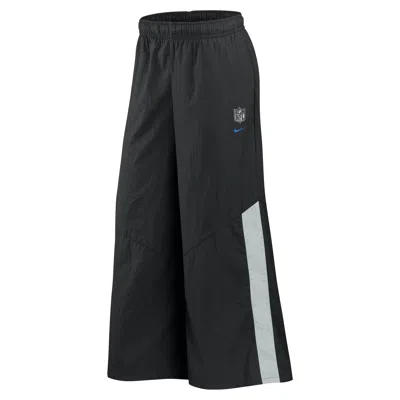 Nike Detroit Lions Rivalries Collection Wide-leg  Women's Nfl Mid-rise Woven Pants In Black