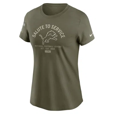 Nike Detroit Lions Salute To Service Sideline  Women's Nfl T-shirt In Brown