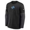 Nike Black Detroit Lions Sideline Scripted To Win Performance Long Sleeve T-shirt In Black