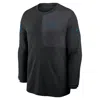 Nike Black Carolina Panthers Sideline Coach Uv Performance Long Sleeve T-shirt In Black