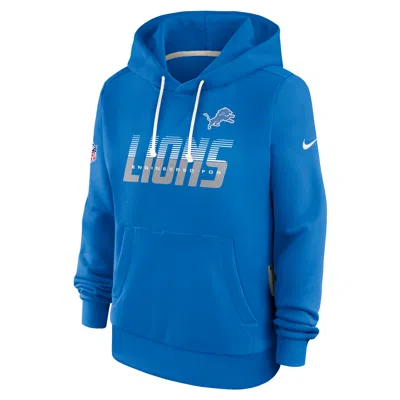 Nike Detroit Lions Sideline Standard Issue  Women's Dri-fit Nfl Pullover Hoodie In Blue
