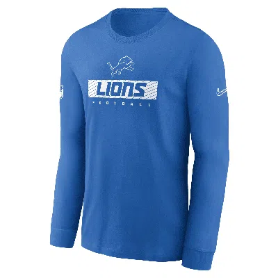 Nike Detroit Lions Sideline Team Issue  Men's Dri-fit Nfl Long-sleeve T-shirt In Blue