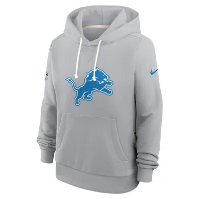 Nike Gray Detroit Lions Sideline Standard Issue Initial Home Dri-fit Hoodie