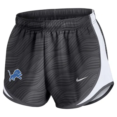 Nike Anthracite Detroit Lions Tempo Performance Shorts In Black