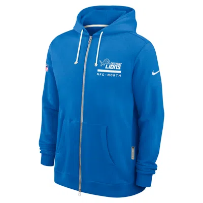Nike Detroit Lions Utility Player Sideline  Men's Dri-fit Nfl Full-zip Hoodie In Blue