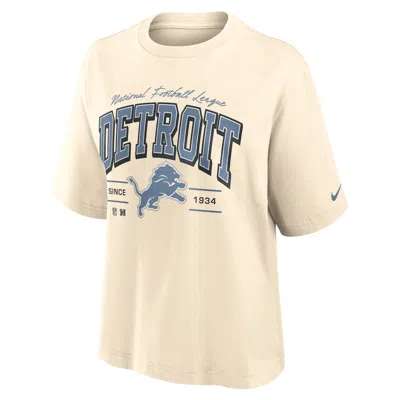 Nike Detroit Lions Vintage Mod Boxy  Women's Nfl T-shirt In Neutral