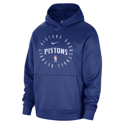 Nike Detroit Pistons Spotlight  Men's Dri-fit Nba Pullover Hoodie In Blue