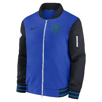 Nike Men's Royal Detroit Tigers 2024 City Connect Authentic Collection Game Time Full-zip Bomber Jacket In Blue