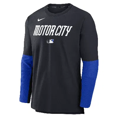 Nike Detroit Tigers Authentic Collection City Connect Player  Men's Dri-fit Mlb Pullover Jacket In Black