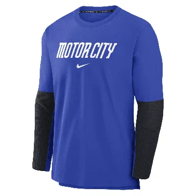 Nike Men's Royal Detroit Tigers 2024 City Connect Authentic Collection Player Tri-blend Performance Pullo In Blue
