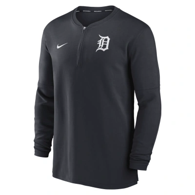 Nike Detroit Tigers Authentic Collection Game Time  Men's Dri-fit Mlb 1/2-zip Long-sleeve Top In Blue