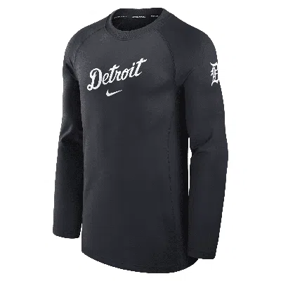 Nike Detroit Tigers Authentic Collection Game Time  Men's Dri-fit Mlb Long-sleeve T-shirt In Blue