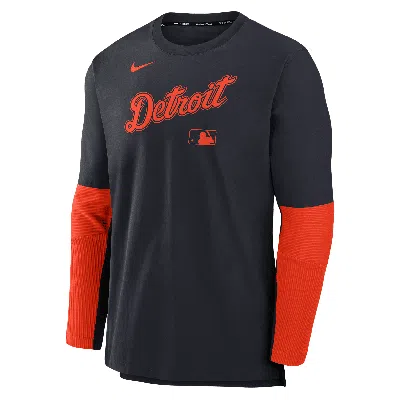 Nike Detroit Tigers Authentic Collection Player  Men's Dri-fit Mlb Pullover Sweatshirt In Blue
