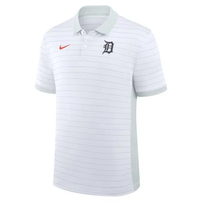 Nike Detroit Tigers Authentic Collection Striped Victory  Men's Dri-fit Mlb Polo In White