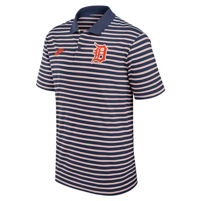 Nike Detroit Tigers Cooperstown Striped Victory  Men's Dri-fit Mlb Polo In Blue