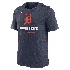 Nike Heather Navy Detroit Tigers Logo Tri-blend T-shirt In Blue