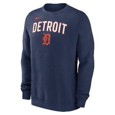 Nike Navy Detroit Tigers Pullover Sweatshirt In Blue
