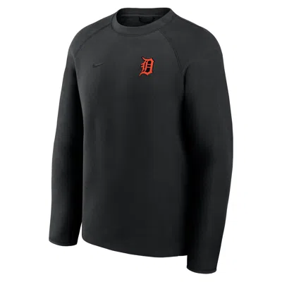 Nike Detroit Tigers Tech Fleece  Men's Mlb Pullover Crew In Black
