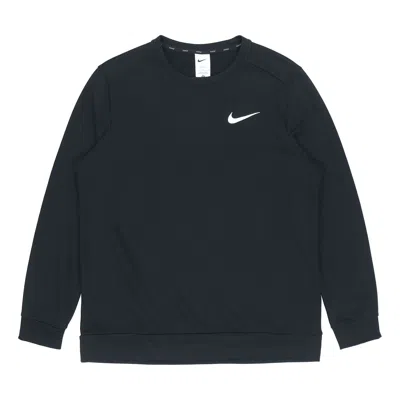 Nike Df Ls Crw Casual Sports Knit Pullover Black In Blue