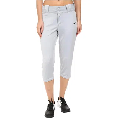 Nike Diamond Invader Softball Pants Womens Gray Swoosh Logo Activewear Dsgl429