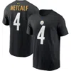 Nike Men's Dk Metcalf Black Pittsburgh Steelers Name Number T-shirt In Black