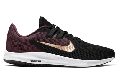 Pre-owned Nike Downshifter 9 Metallic Silver (women's) Sneakers In Night Maroon/black/metallic Copper