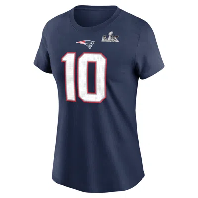 Nike Drake Maye New England Patriots Super Bowl Lx  Women's Nfl T-shirt In Black