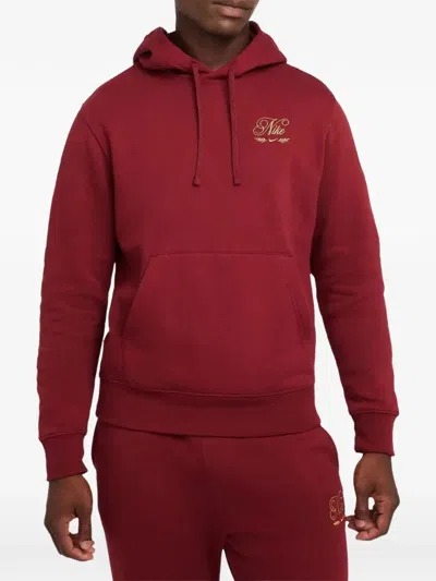 Nike Drawstring-hoodie Sweatshirt In Red