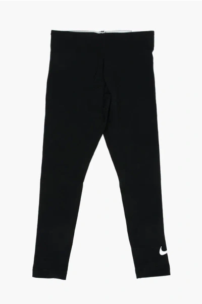 Nike Drawstring Waist Tight Fit Leggings In Black