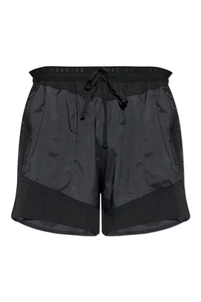 Nike Drawstring-waist Panelled Shorts In Black
