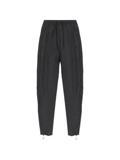 Nike Drawstring-waist Wide-leg Trousers In Gray