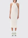 Nike Slim Sleeveless Ribbed Midi Dress In White