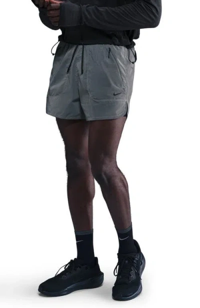 Nike Dri-fit 2-in-1 Reflective Running Shorts In Gray
