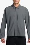 Nike Dri-fit 24.7 Perfectstretch Zip-up Shirt Jacket In Gray