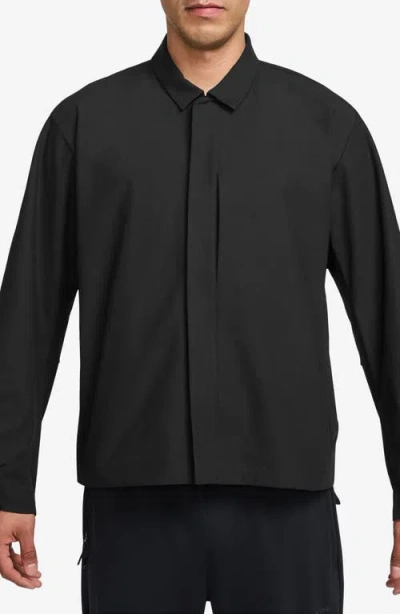 Nike Dri-fit 24.7 Perfectstretch Zip-up Shirt Jacket In Black