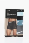 Nike Dri-fit 3 Pair Boxers Set With Logoed Waist Band In Black